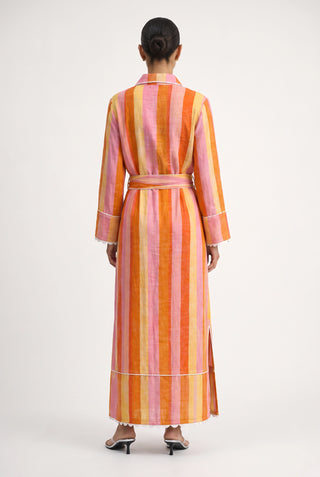 Lido Linen Dress In Capri Print