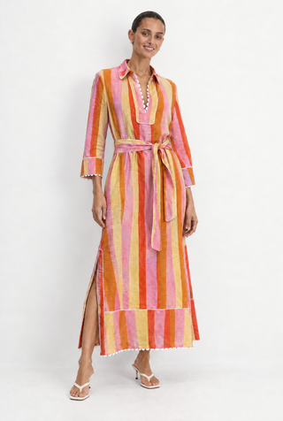 Lido Linen Dress In Capri Print