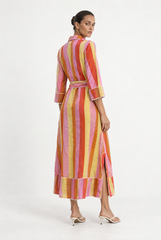 Lido Linen Dress In Capri Print