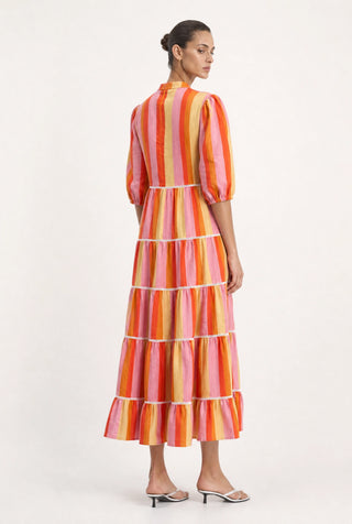 Martina Linen Dress In Capri Print