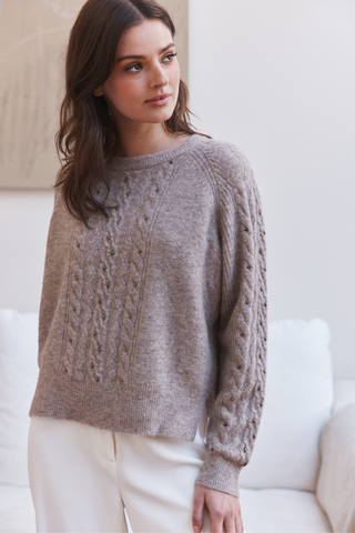 Alessandra Women's Knitwear Rita Alpaca Sweater in Hazel