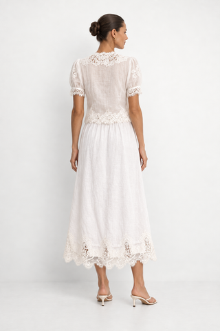 Monique Linen Skirt in White