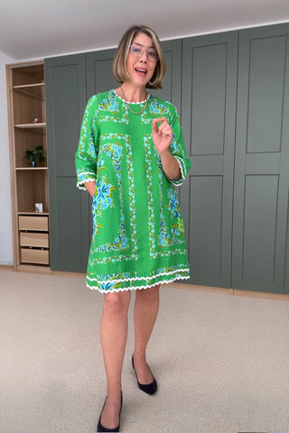 Claire Linen Dress In Santa Barbara Print