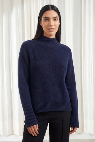Fifi Cashmere Polo Sweater In Midnight Navy