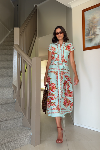 Estella Linen Dress In Portofino