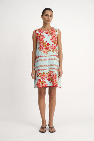 Vespa Linen Dress In Opal Portofino