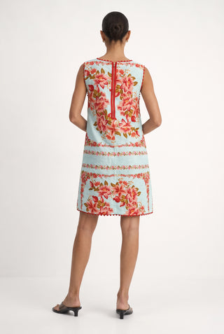 Vespa Linen Dress In Opal Portofino