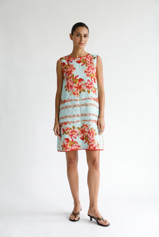 Vespa Linen Dress In Opal Portofino