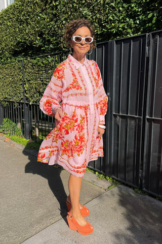 WREN DRESS IN RAMIE PINK PORTOFINO