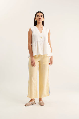 Rosie Linen Top In White