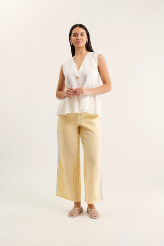 Rosie Linen Top In White
