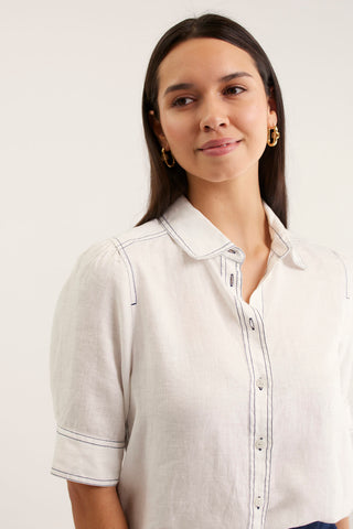 Ruby Linen Shirt  In White