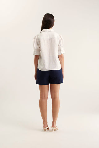 Ruby Linen Shirt  In White