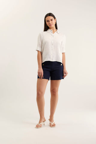 Ruby Linen Shirt  In White