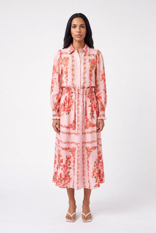 SYLVIE SKIRT IN RAMIE IN PINK PORTOFINO