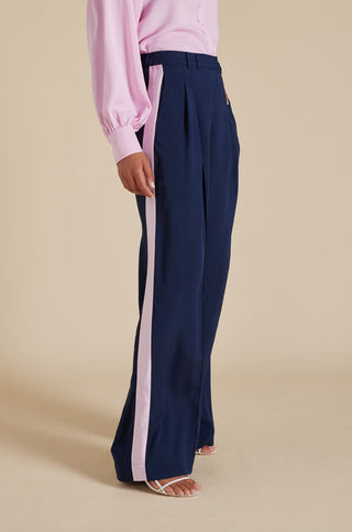 Alissa Pant in Navy/Pink