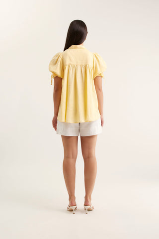 Tessa Linen Shirt In Lemon