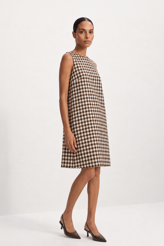 Vespa Linen Dress In Gingham