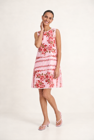 Vespa Linen Dress In Pink Portofino