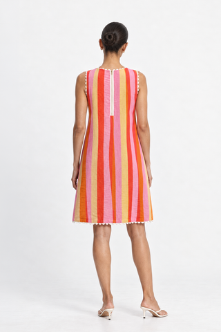 Vespa Linen Dress In Capri Print