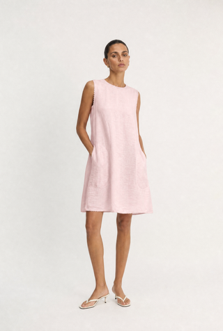 Vespa Linen Dress In Blush