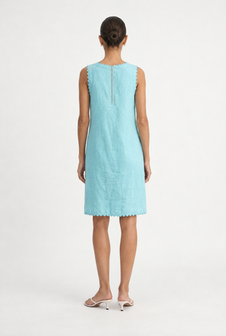 Vespa Linen Dress In Aquamarine