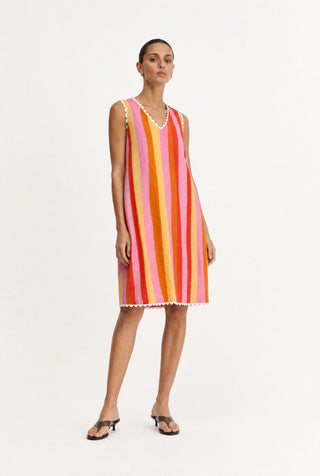 Vespa Linen Dress In Capri Print