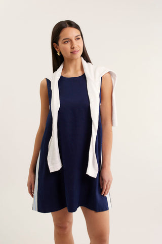 Vespa Linen Dress In Navy