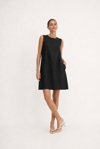 Vespa Linen Dress In Black
