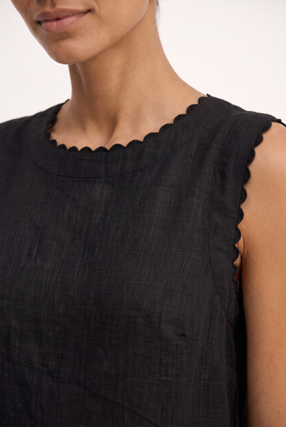 Vespa Linen Dress In Black