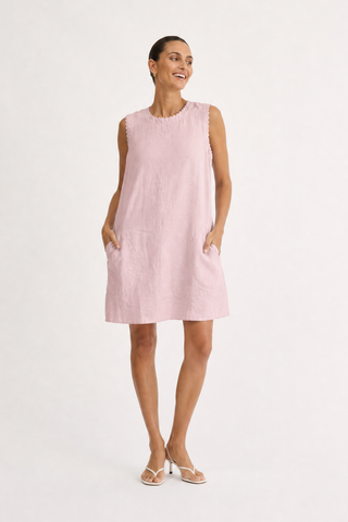 Vespa Linen Dress In Blush