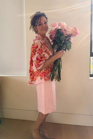 WILLA SHIRT IN RAMIE PINK PORTOFINO