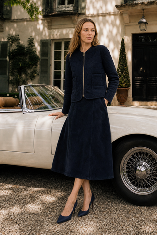 AGNES JACKET IN  NAVY CORDUROY