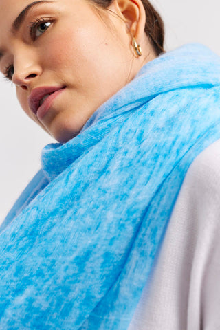 Alessandra Accessory ONE SIZE / BLUE Louisa Wool Silk Scarf in Blue