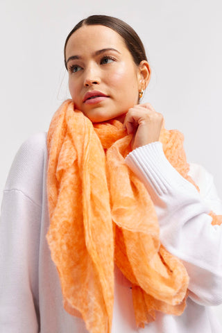 Alessandra Accessory ONE SIZE / ORANGE Louisa Wool Silk Scarf in Orange