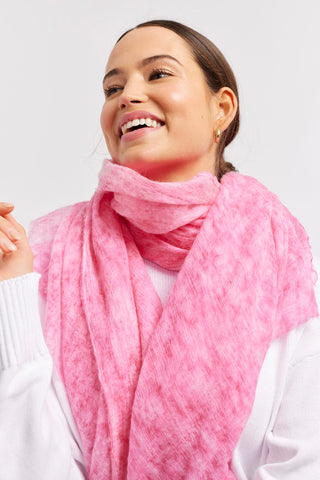 Alessandra Accessory ONE SIZE / PINK Louisa Wool Silk Scarf in Pink