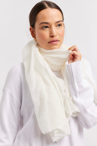 Alessandra Accessory ONE SIZE / WHITE Louisa Wool Silk Scarf in White