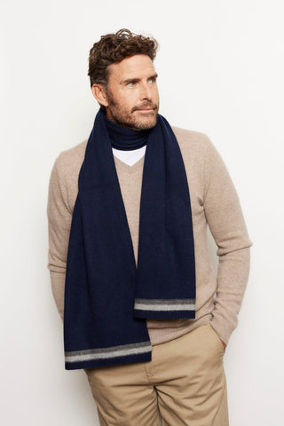 Alessandra Cashmere Accessory ONE SIZE / NAVY Charlie Cashmere Scarf in Navy