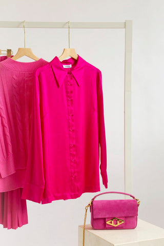 Alessandra Cashmere Shirts Primrose Silk Shirt in Magenta
