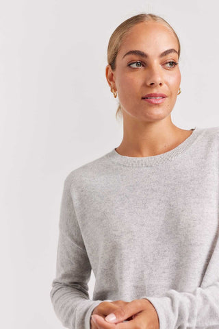 Alessandra Cashmere Sweater Baby Belle Cashmere Sweater in Fly Ash