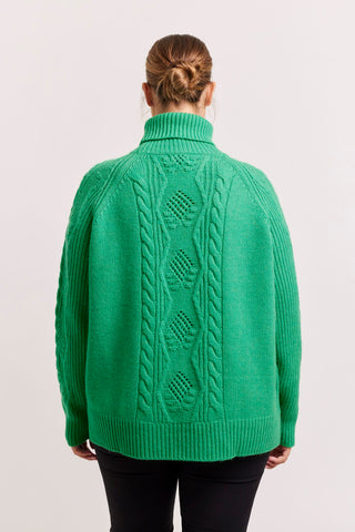 Alessandra Cashmere Sweater Dealia Polo in Pine