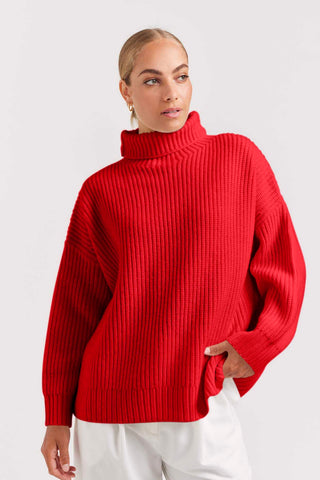 Alessandra Cashmere Sweater Gwen Sweater in Fire Engine