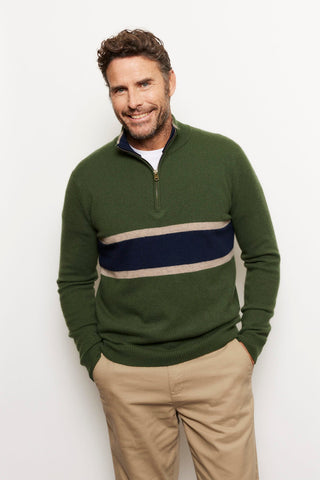 Alessandra Cashmere Sweater Ricky Stripe Cashmere Sweater in Bush
