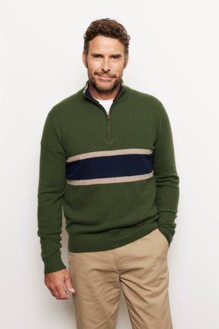 Alessandra Cashmere Sweater Ricky Stripe Cashmere Sweater in Bush