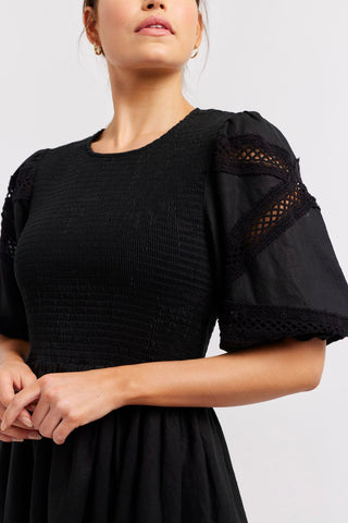 Alessandra Dresses Claudia Linen Dress in Black