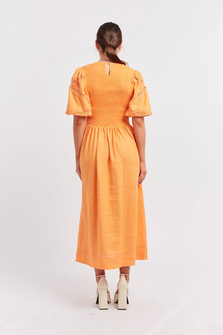 Alessandra Dresses Claudia Linen Dress in Marigold