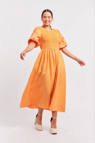 Alessandra Dresses 4XL / MARIGOLD Claudia Linen Dress in Marigold