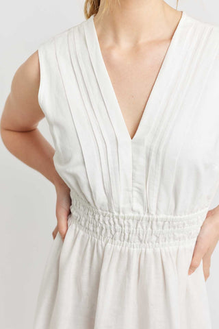 Alessandra Dresses Lucia Linen Dress in White