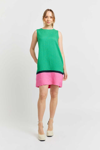Alessandra Dresses Monti Linen Dress in Kelly Green