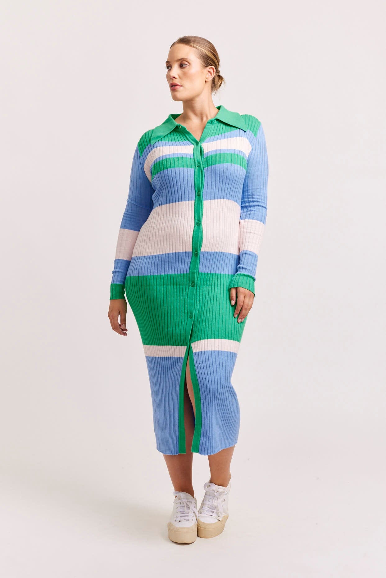 Dvf finn striped outlet dress